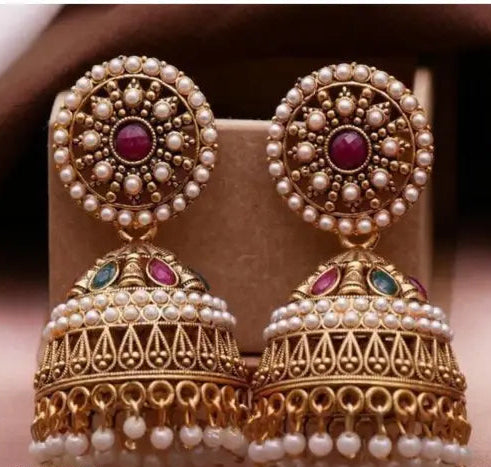 Traditional Kundan Jhumka Earrings