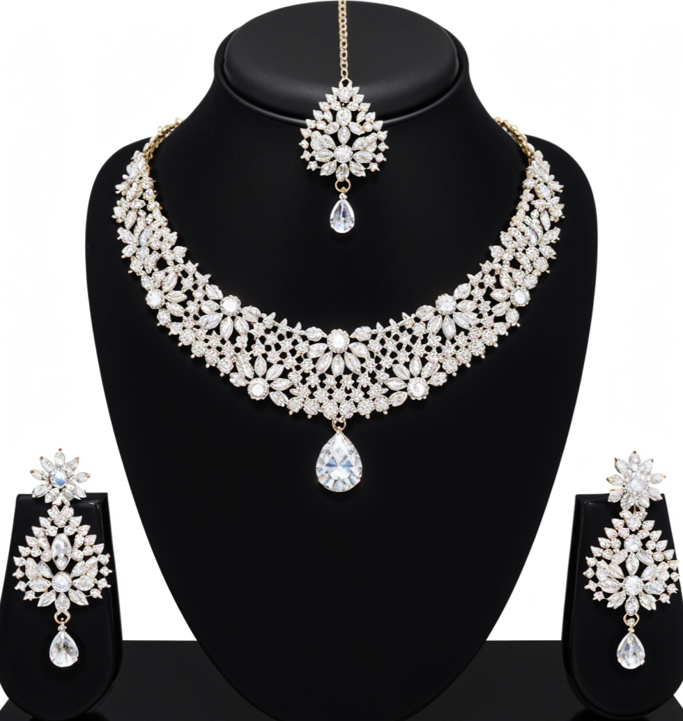 Royal Radiance Bridal AD Stone Necklace Set