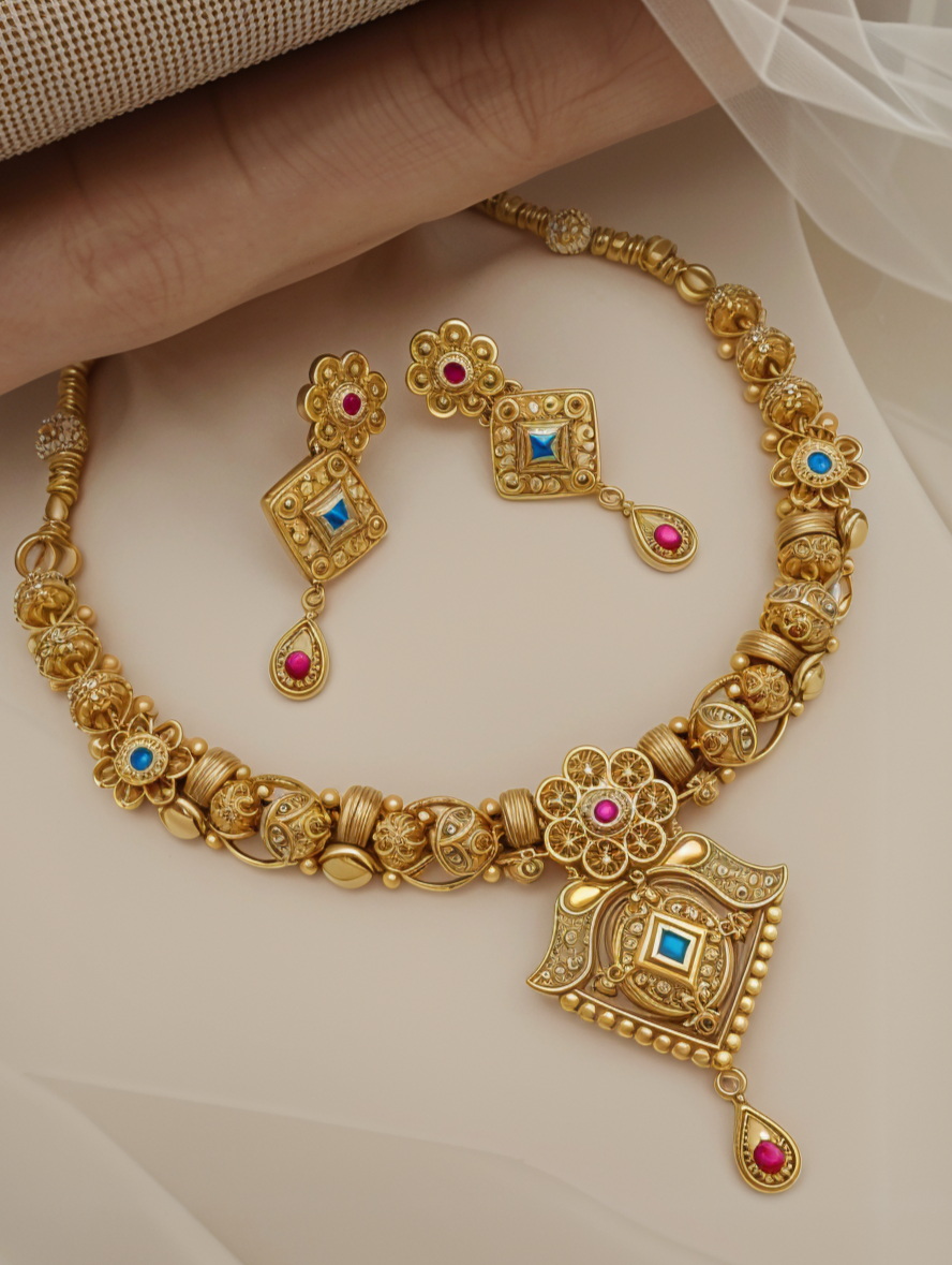 Blue Radiance Temple Bead Set