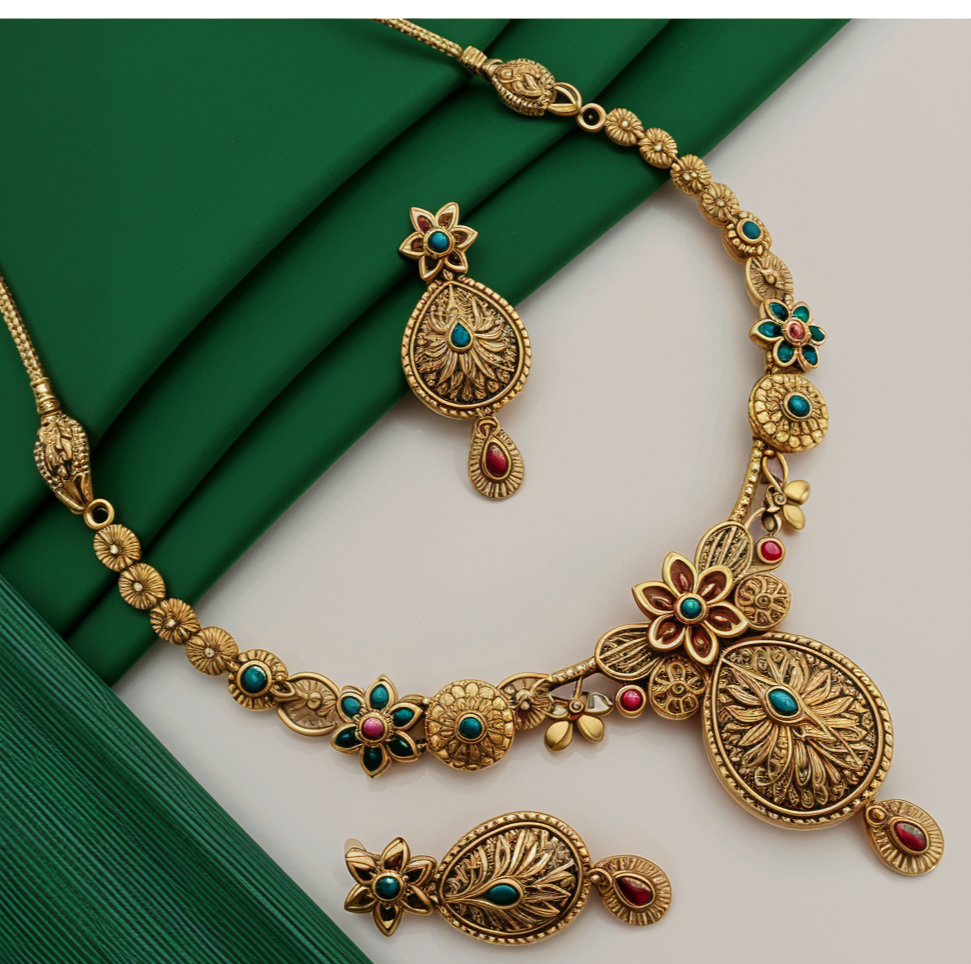 Antique Blossom Elegance Necklace Set