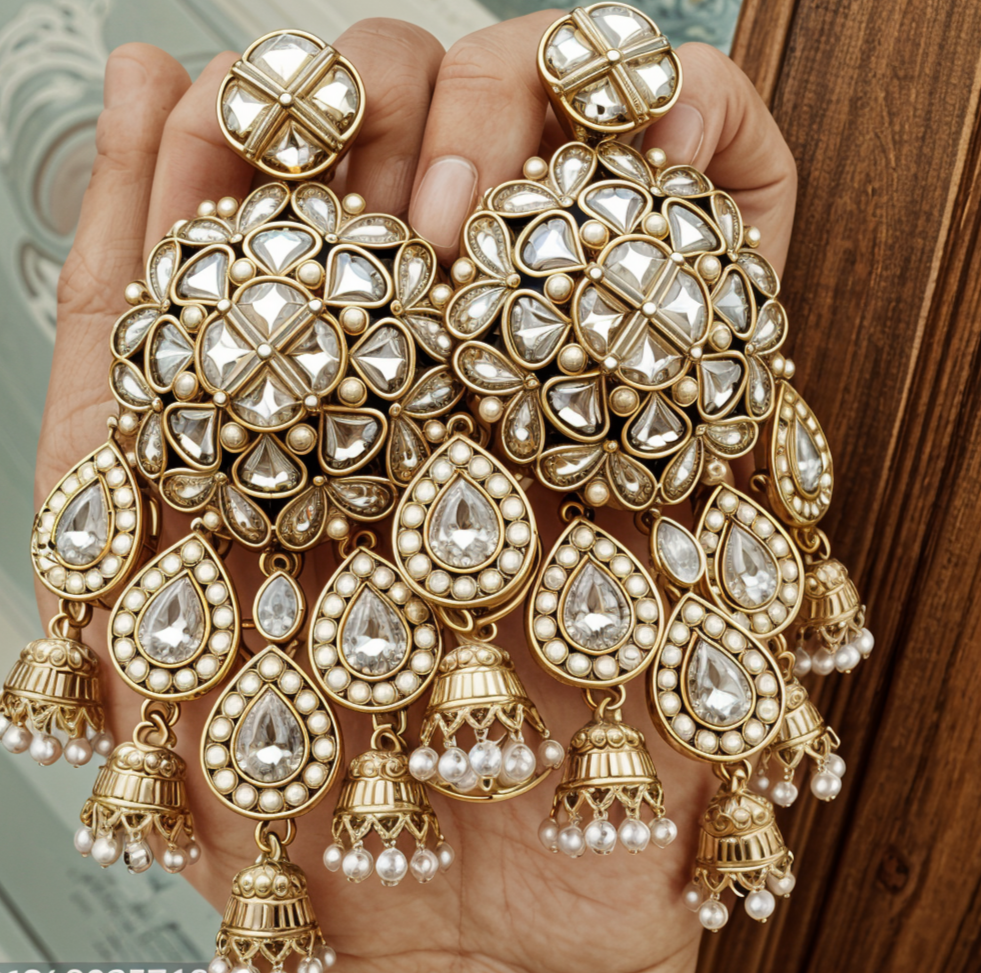 Royal Kundan Chandbali Earrings