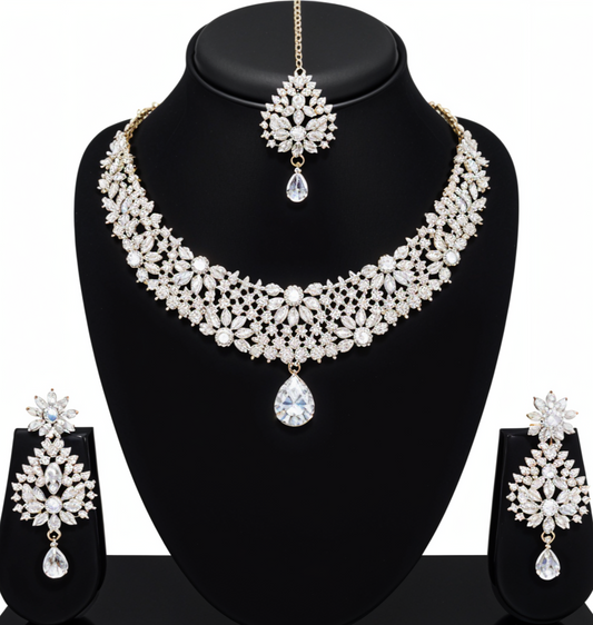 Royal Radiance Bridal AD Stone Necklace Set