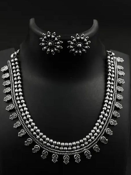 Oxidized Traditional Necklace & Earrings Set
