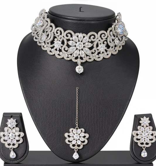 Regal Bloom Choker Necklace Set