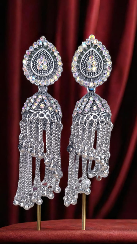 Celestial Silver Tassel Earrings